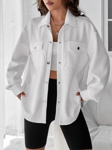 معطف مبطن منخفض الاكتاف بجيب قلاب