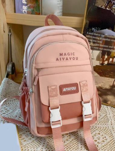 حقيبة ظهر عملية مزخرف برقعة عبارة مشبك حر سستة بريبي بنات