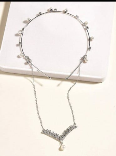 طوق الشعر بديكور حجر الراين سلسلة شرابة