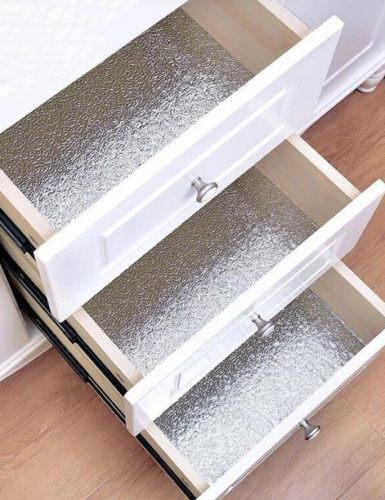 ملصق حائط ورق ألومنيوم واقي من الزيت - 1 قطعة