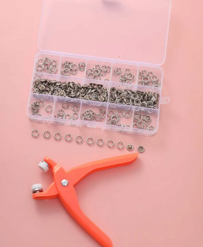 طقم أدوات بأزرار خاطفة، كماشة صلبة، مجموعة أدوات تثبيت معدنية من الفولاذ المقاوم للصدأ، ملحقات مجموعة أدوات التثبيت من الفولاذ المقاوم للصدأ لملابس الحرف اليدوية ذاتية الصنع 51 قطعة