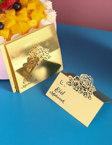 بطاقة تهنئة بالزهور مجوفة للعيد 10قطع وبطاقة نعمة ورقية حديثة للحفلة