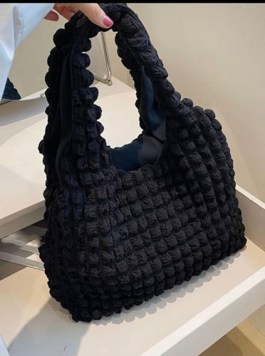 حقيبة تسوق مبسط ثنية الأسود