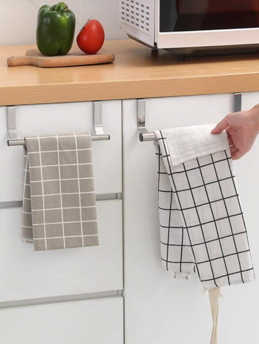 رف مناشف بقطب واحد من الفولاذ المقاوم للصدأ مبتكر وخزانة غير مثقوبة باب خلفي من النوع شماعات خرقة وقضيب منشفة متعدد الأغراض وللمنزل