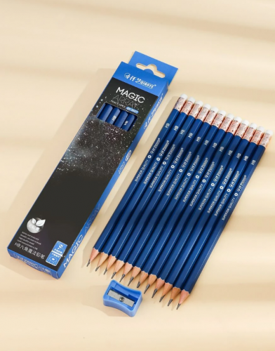 طقم خشب قلم 12 قطعة