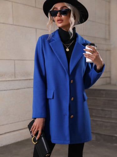 معطف بصف ازرار احاديه بجيوب وهميه