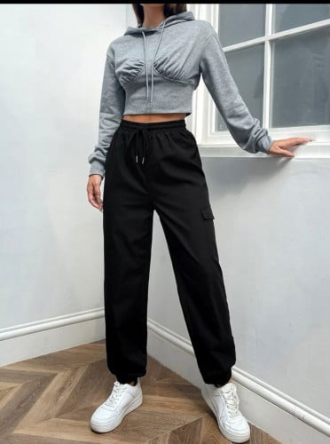 بنطلون كارجو رباط خصر جيب قلاب