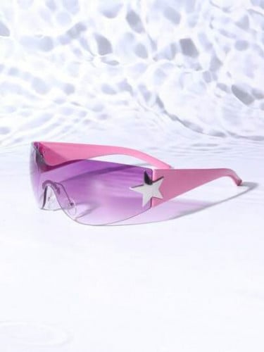 نظارات شمسية بدون اطار مزخرف بنجم ارجواني