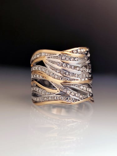 خاتم ديكور حجر الراين