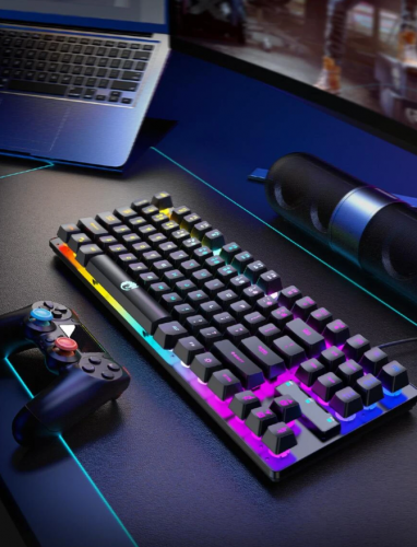 لوحة مفاتيح ألعاب لامع سلكي