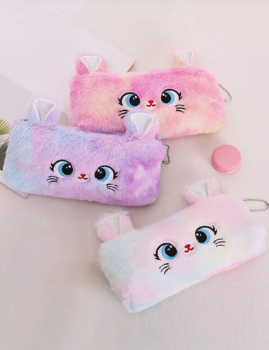 حافظة أقلام قط رسوم كارتون مطرز عشوائي قطعة واحدة