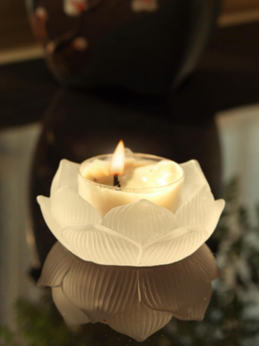 حامل شموع بوليريسين، حامل بخور داخلي بتصميم اللوتس الإبداعي للمنزل قطعة واحدة