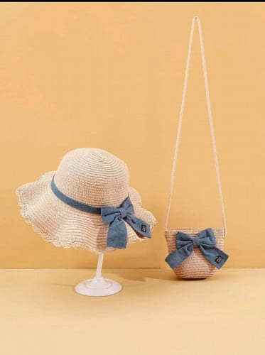 قبعة قش للبنات الصغار