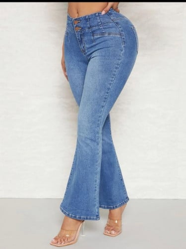 بنطلون جينز واسع من الاسفل