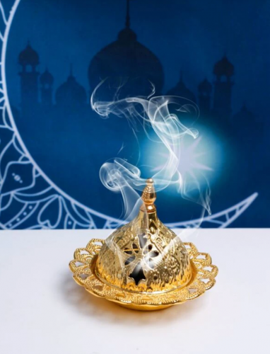 مبخرة سطح المكتب وحامل بخور من سبائك الزنك الذهبي للديكور المنزلي