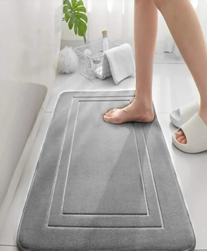 سجادة المرحاض نمط هندسي مانع للانزلاق استحمام حديث البوليستر الى حمام قطعة واحدة