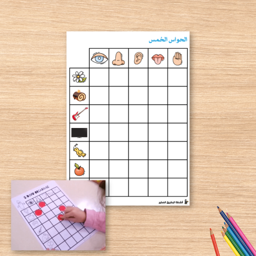 نشاط التمييز بين الحواس الخمس – لتعلُّم ممتع ومفيد عن الحواس