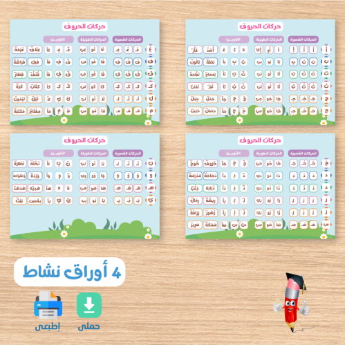 نشاط إتقان حركات الحروف – خطوة أساسية لإتقان القراءة