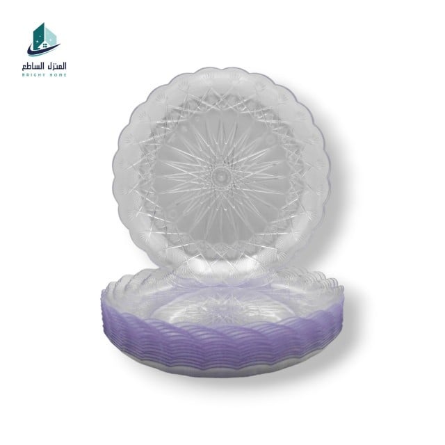 Transparent round crystal hotpack dessert plates, 24 cm, 1 kg