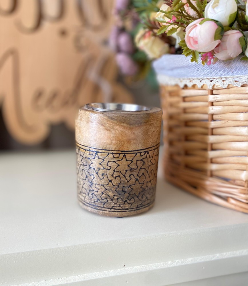 مبخر  خشبي هندي بنقش أسود