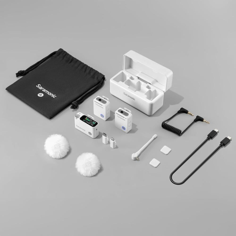 ميكروفونات سارامونيك االترا مزودجة لاسلكية 32 بايت - ابيض