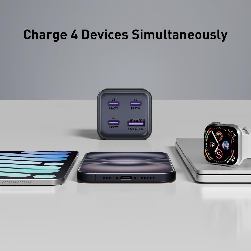 منصة شحن JODA Voltar بقوة 65 واط بثلاث منافذ تايب سي ومنفذ يو اس بي