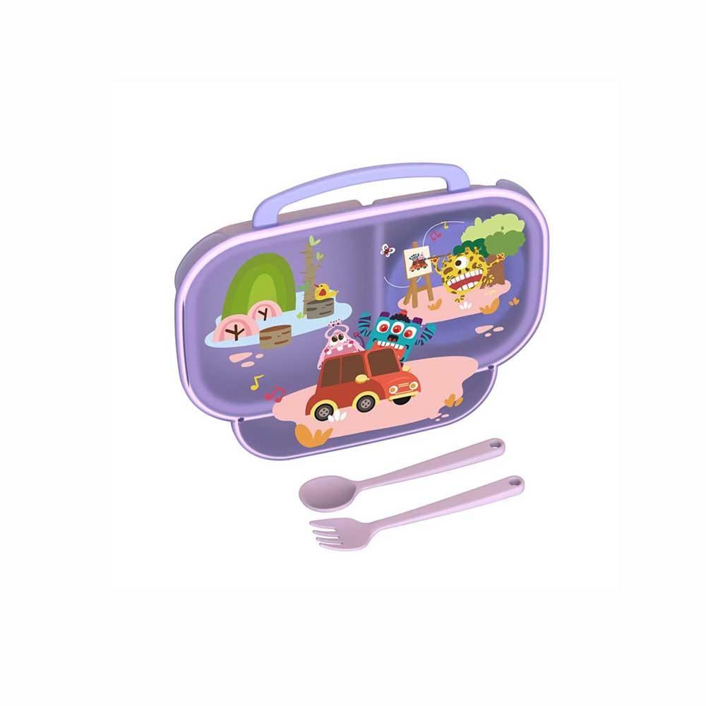 طبق طعام محمول ديريا مع إناء - بنفسجي