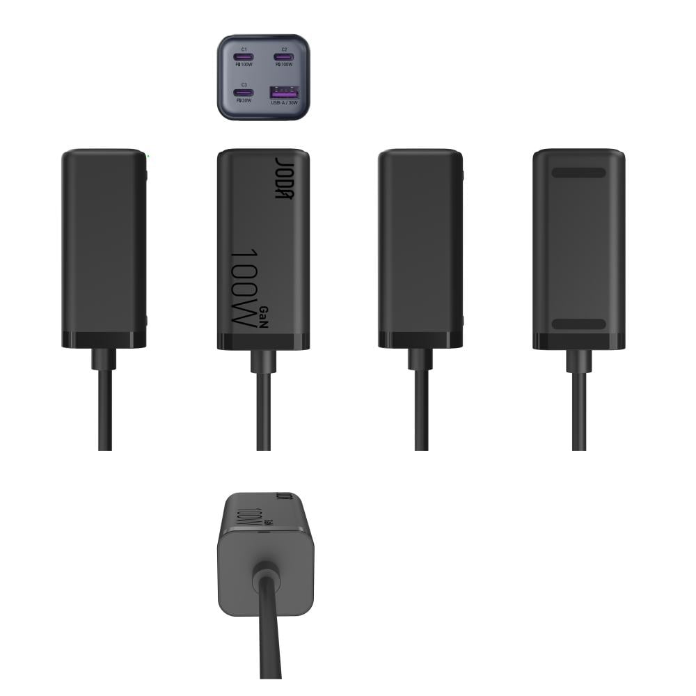 منصة شحن JODA Voltar بقوة 100 واط بثلاث منافذ تايب سي ومنفذ يو اس بي