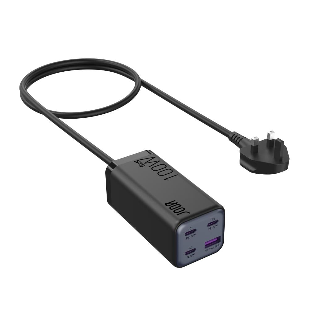 منصة شحن JODA Voltar بقوة 100 واط بثلاث منافذ تايب سي ومنفذ يو اس بي