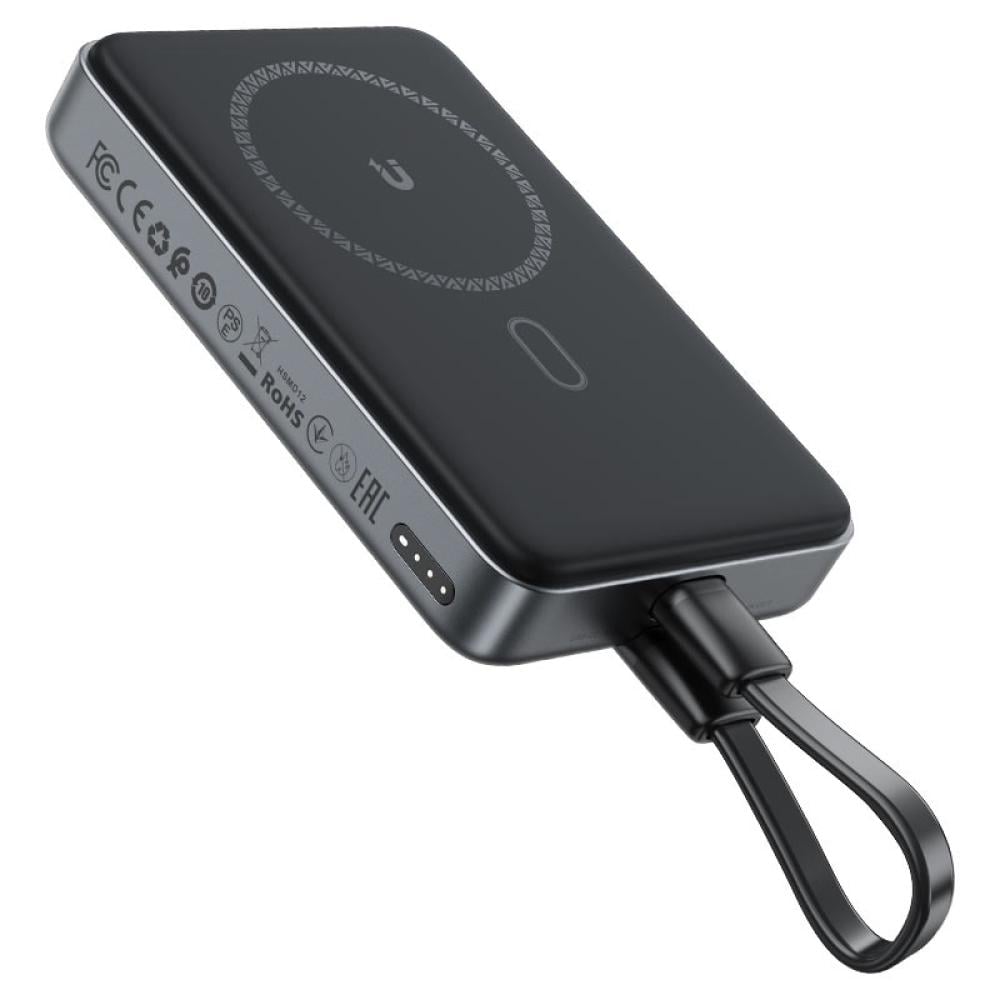 بطارية ماج سيف AceFast M10 بقوة 30 واط بسعة 10000 ملي امبير منفذ تايب سي مع سلك تايب سي الى تايب سي - اسود