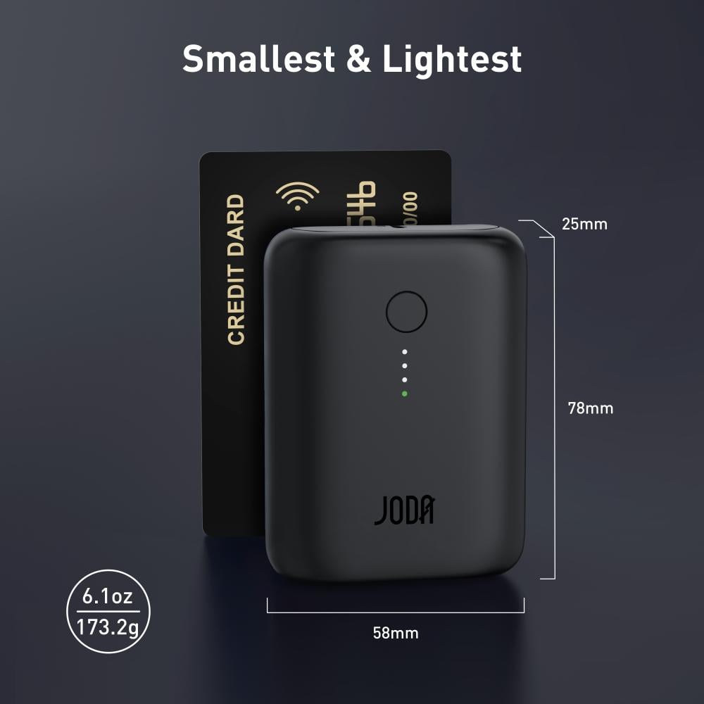 بطارية JODA PICO 10 بقوة 20 واط بسعة 10000 ملي امبير بمنفذ تايب سي - اسود