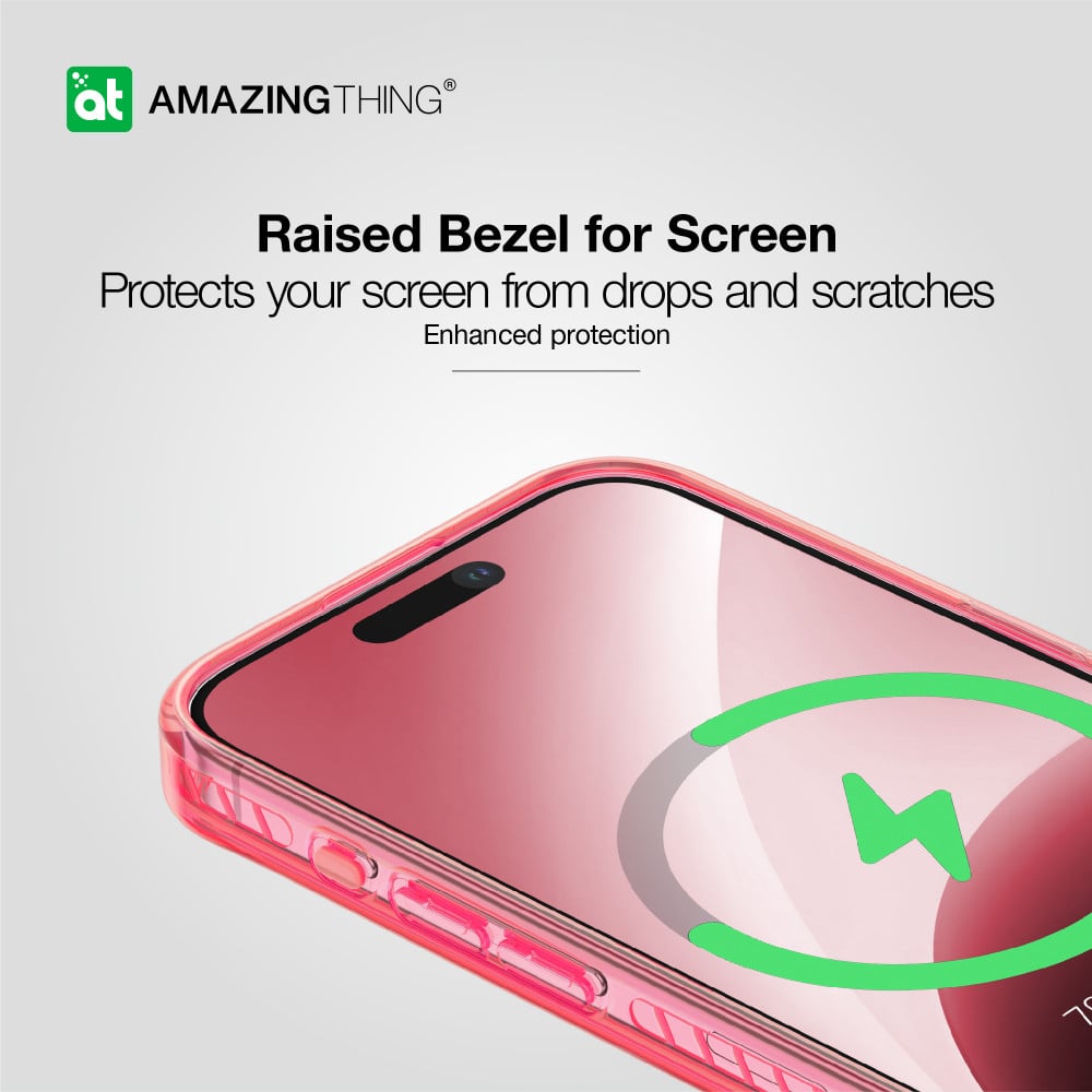 كفر حماية ماج سيف Amazingthing تيتان برو مقاوم للصدمات مع محفظة للايفون 15 برو - وردي