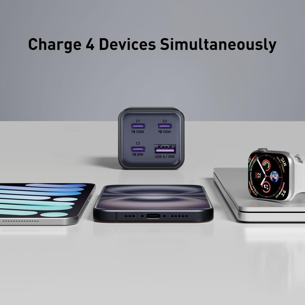 منصة شحن JODA Voltar بقوة 100 واط بثلاث منافذ تايب سي ومنفذ يو اس بي