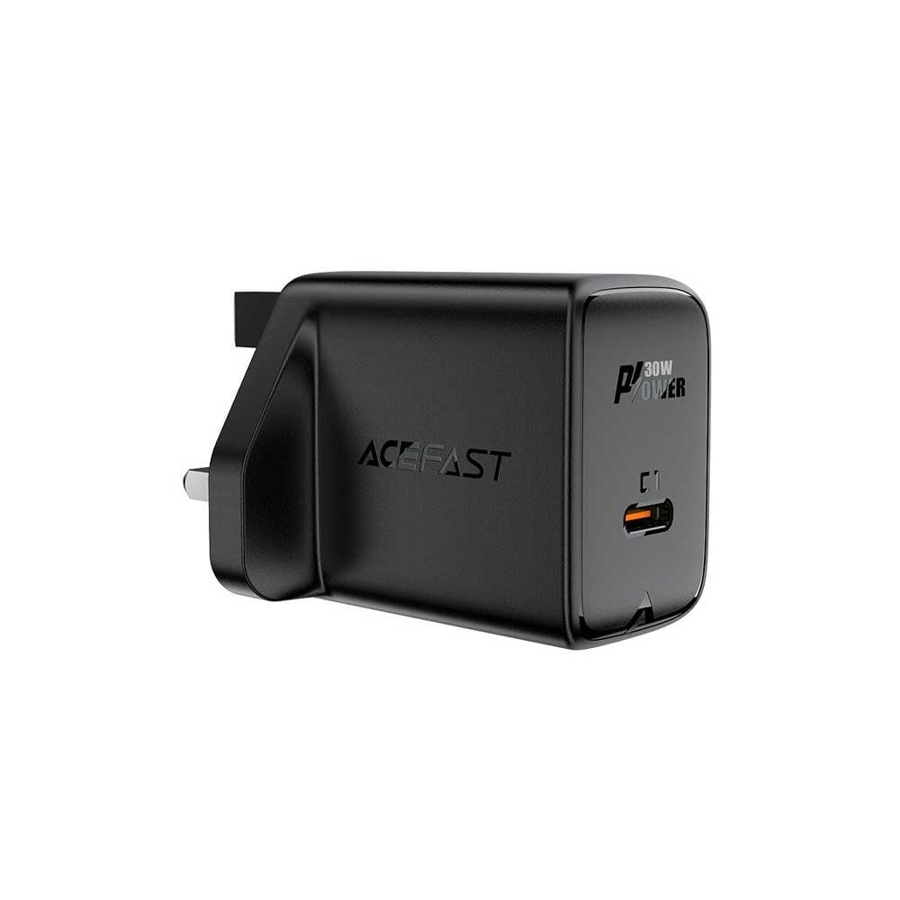 شاحن جداري AceFast A24 بقوة 30 واط منفذ تايب سي - اسود
