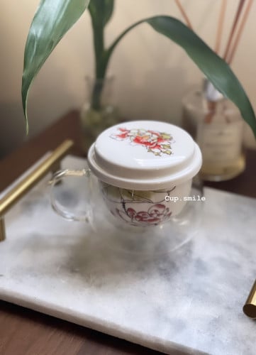 كوب زجاج مع فلتر