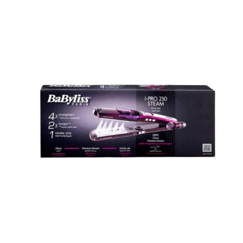 Babyliss iPro 230 Steam Hair Straightener, Purple and Silver KARAZA