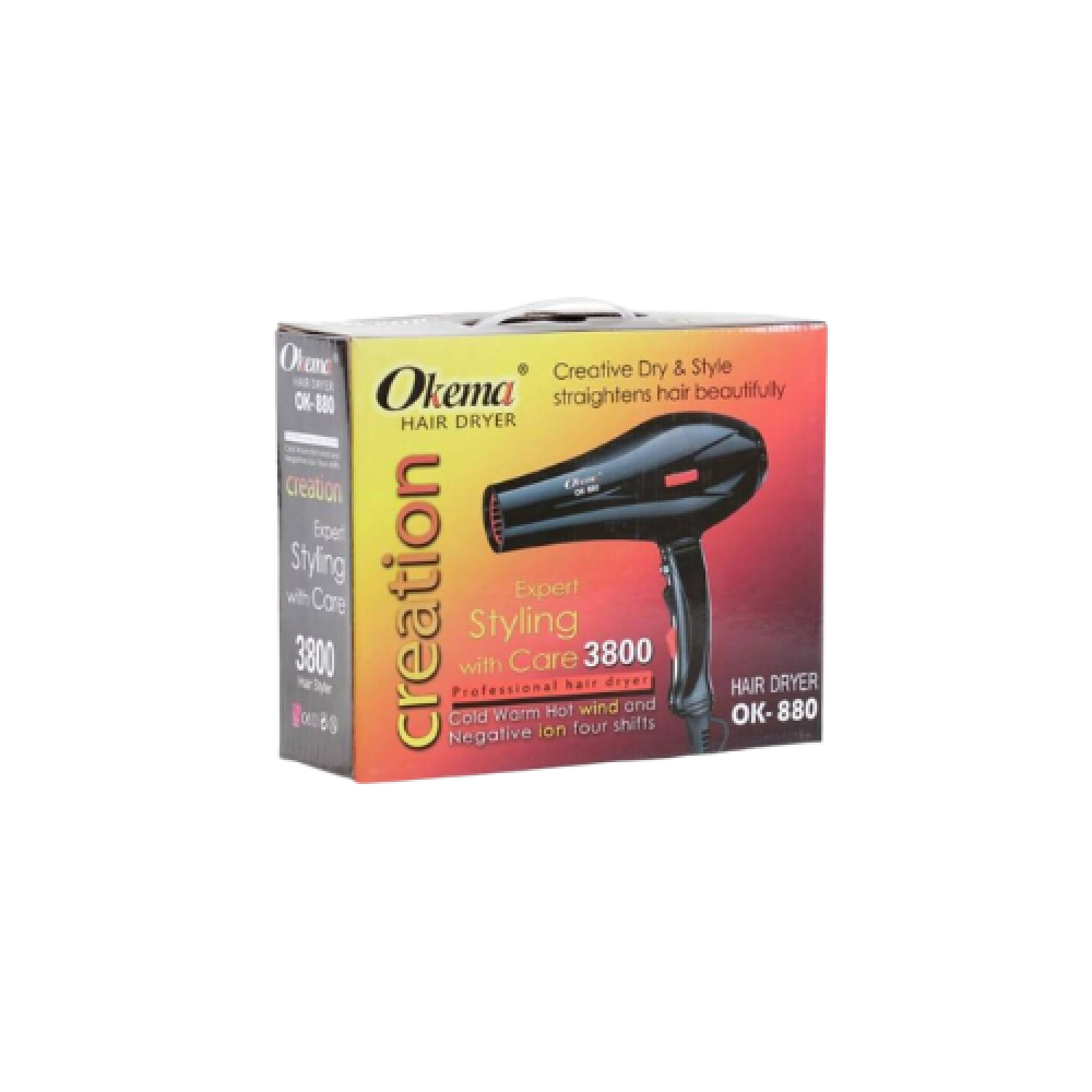 مجفف الشعر بقوة 2300 واط من اوكيما OK - 880 اسود