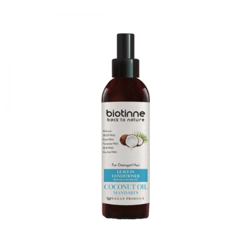 Biotin Leave-In Hair Spray Conditioner 150 ml for damaged hair Coconut and mandarin oil