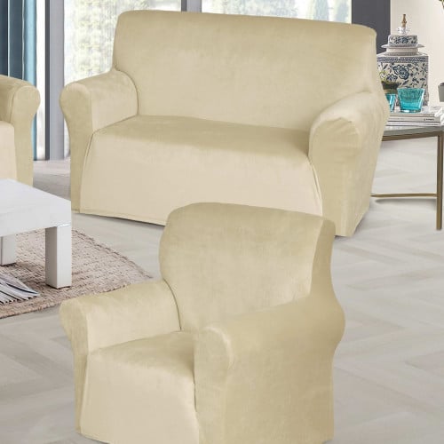 Velvet Seat Cover غطاء كنب 4 قطع مخمل سميك