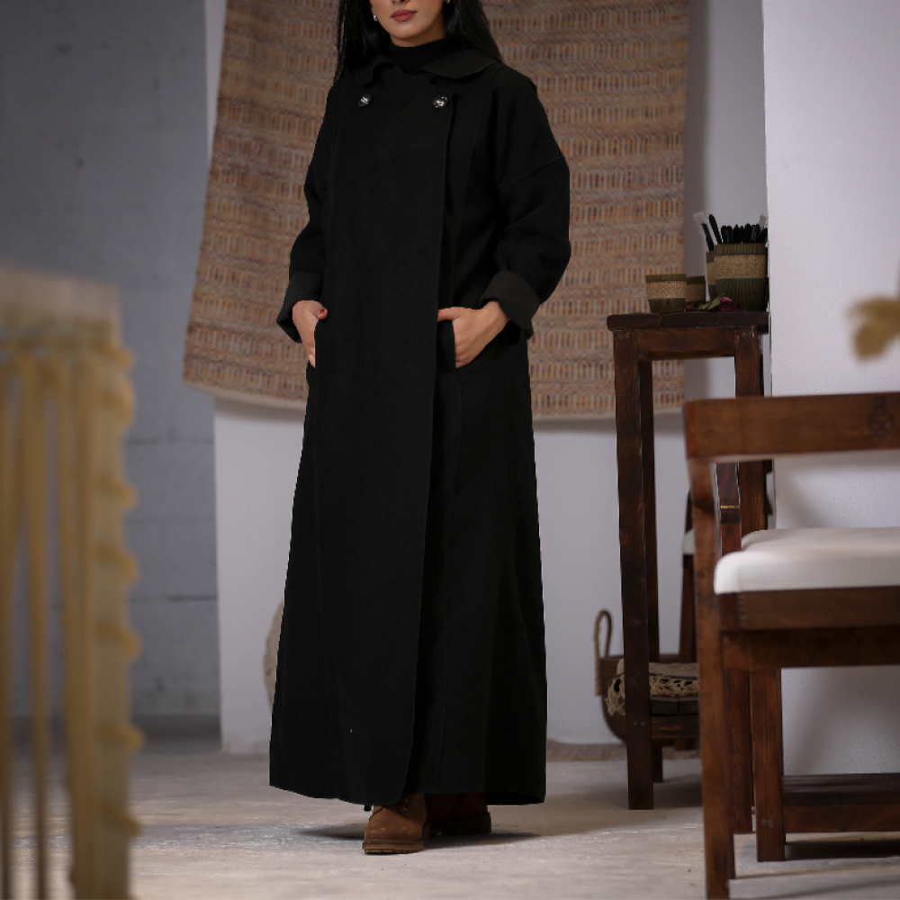 [JKH2] - عباية صوف أسود