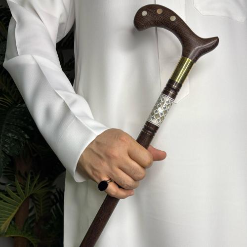 عصا عكاز من خشب بنجي طبيعي