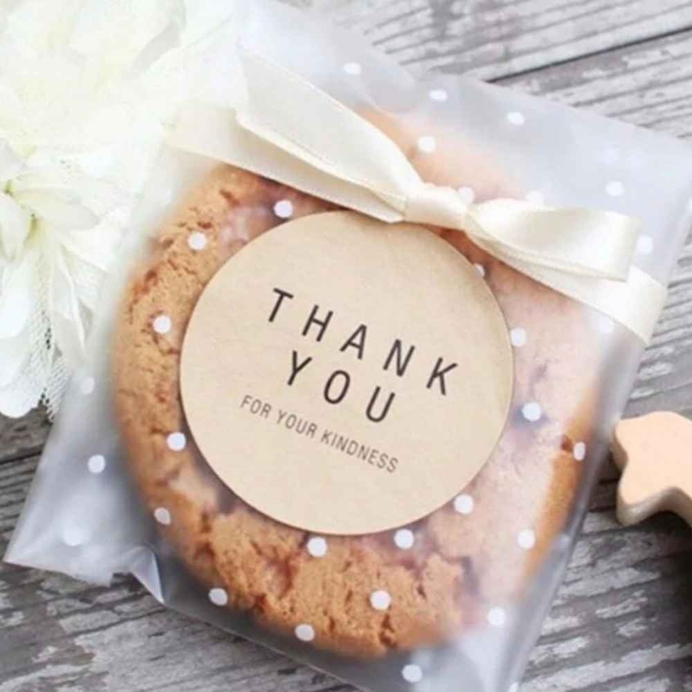 مجموعة | 1000 كيس كوكيز شفاف منقط 14*14