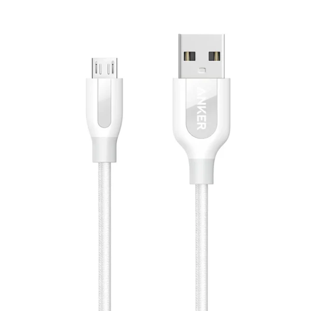كابل شحن أنكر باورلاين مايكرو USB-3FT USB - أبيض I أطلبة الأن !