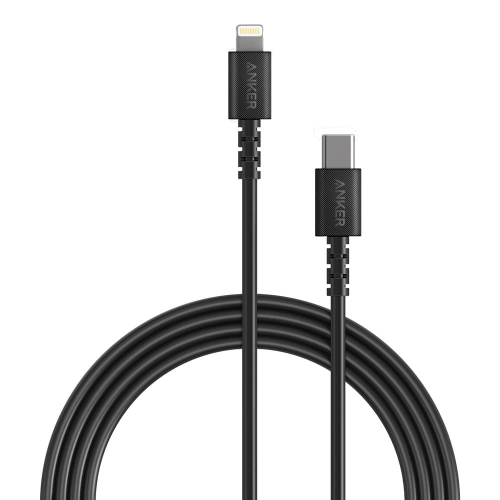 كابل شحن أنكر باورلاين USB-C لايتنينج للايفون بطول 6 قدم / 1.8 م اسود