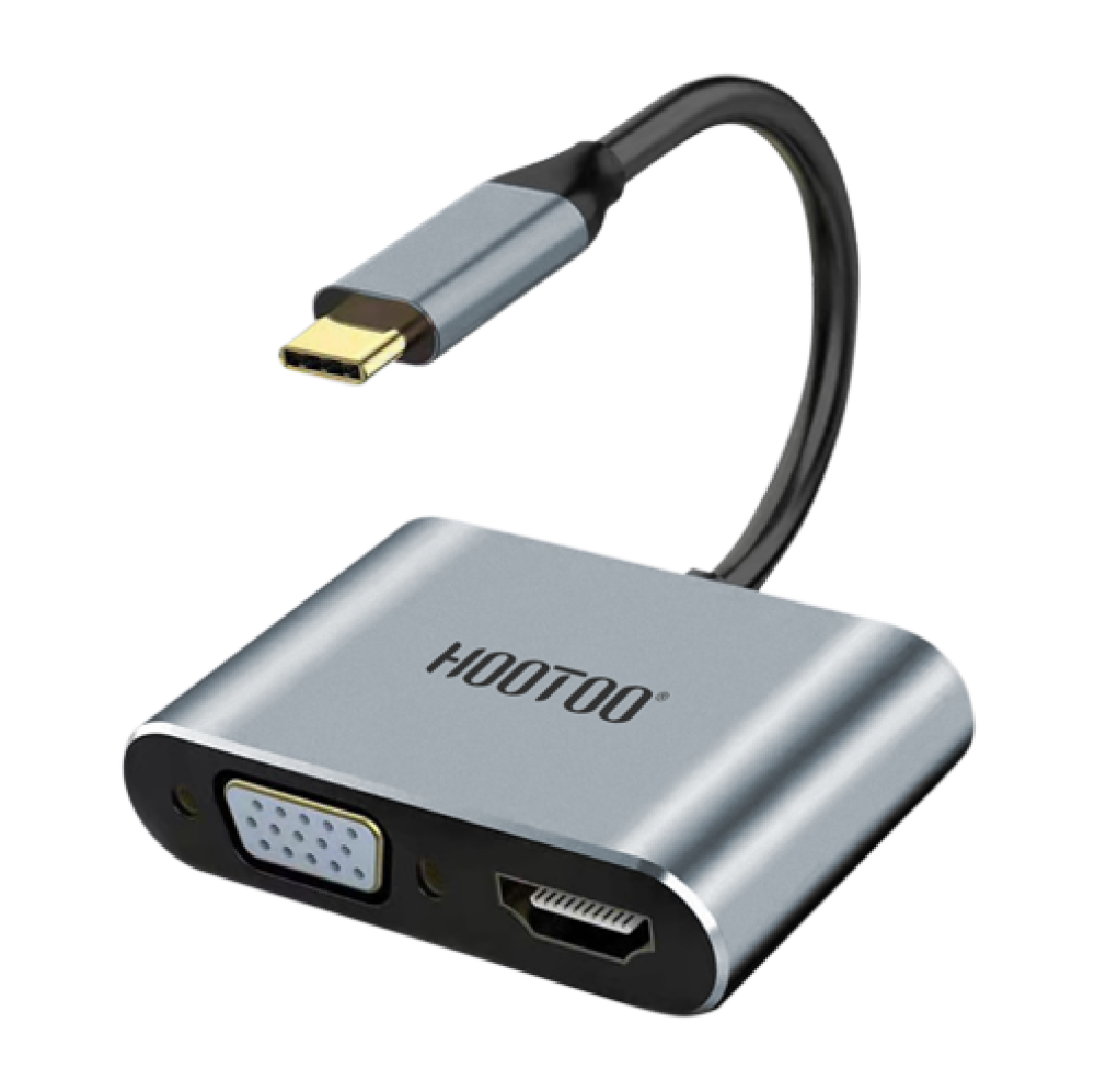 وصلة 4 في 1 من هوتو تايب سي الى HDMI و VGA عالي الجودة - HT-AD017