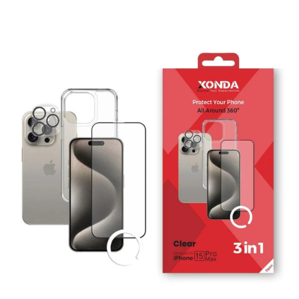 XONDA ZONDA | 4 in 1 transparent protection package - all iPhone 15 series