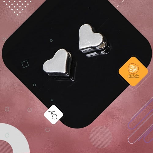 B0087371 فاصل معدن قلب فضي