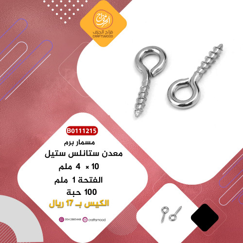 مسمار برم فضي  ستانليس ستيل  B0111215