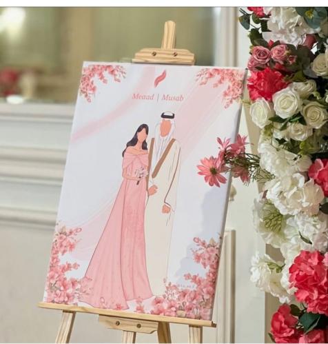 رسم العرسان - طباعة على الكانفس