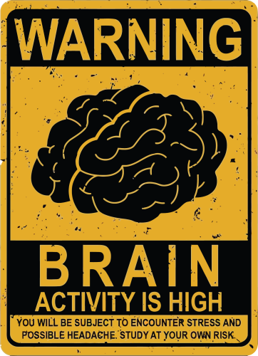 بوستر "WARNING BRAIN ACTIVITY IS HIGH"